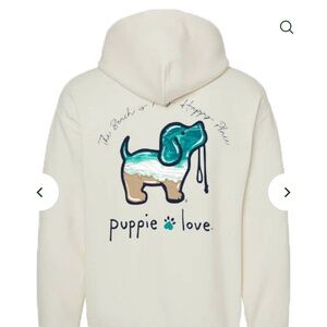 Puppie Love Beach is my happy place hooded sweatshirt